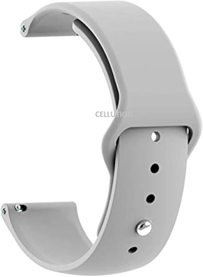 CELLUTION 22mm Soft Silicone Strap for Compatible with Samsung Galaxy Watch 46mm / Gear S3 Frontier/Classic, Amazfit Pace/Stratos/GTR 47mm - Grey